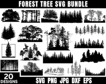 Forest Tree Svg, Pine Trees Svg, Forest Svg, Nature Svg, Tree Silhouette Svg, Svg Files For Cricut, Tree Png, Forest Clipart, Instantd