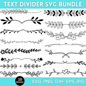Dekorativer Text Divider Svg, Text Divider Svg, Dekorative Bordüre, Hochzeit