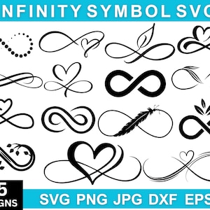 Infinity Symbol Svg Bundle, Infinity Sign Svg, Infinity Png, Infinity Silhouette, Valentines Day Svg, Infinity Dxf, Infinity Clipart, Vector image 1