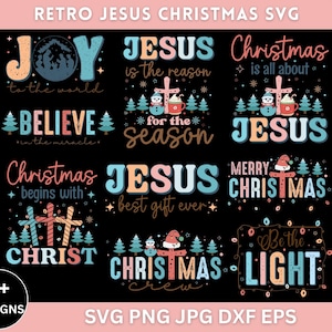 8+ Jesus Christmas Svg Png, Christian Christmas Svg, Christmas Png, Religious Christmas Svg, Boho Jesus Png, Instant Download, Silhouette