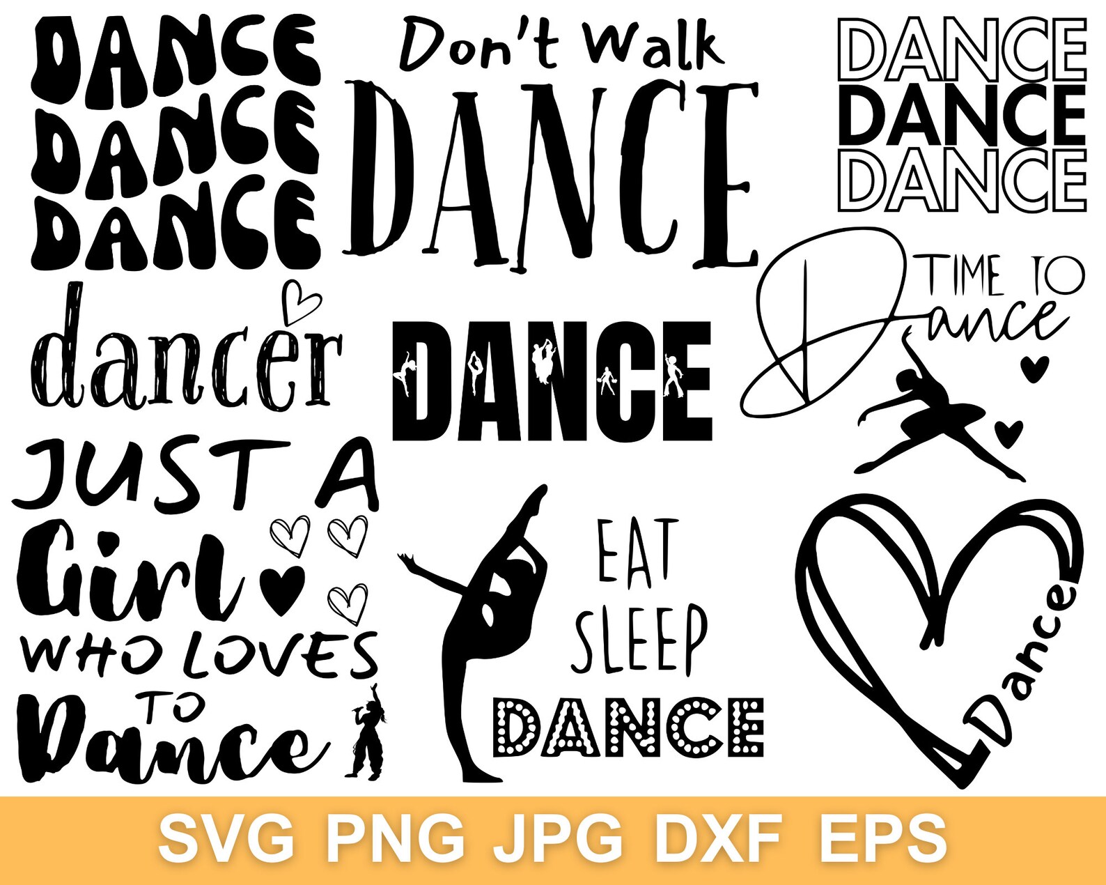 Dance Svg Bundle, Dance Png, Dance Clipart, Dance Mom Svg, Commercial ...