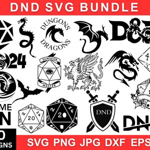 Dnd Svg Png Bundle, Dnd Png Bundle, Dnd Clipart, Dnd Vector Files, Svg For Shirts, Instant Download, Silhouette / Cricut Cut Files