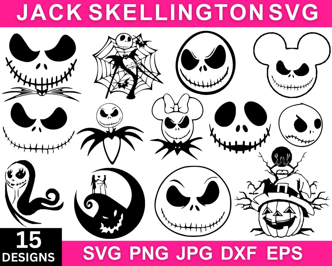 Skellington Svg Png Bundle, Nightmare Before Christmas Cricut Files ...
