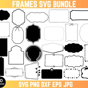 54 Frames Svg Bundle, Rectangle Frames Svg, Square Svg Png, Frames Svg Bundle, Frames Clipart, Cricut, Instant Download