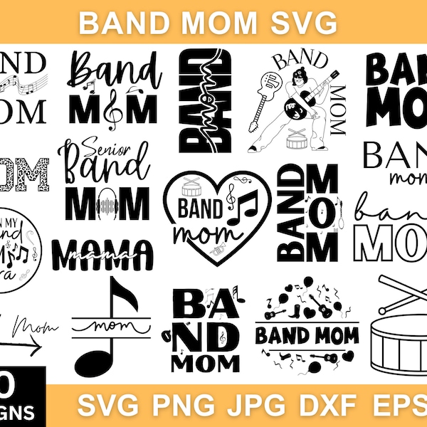 Band Mom SVG Bundle, Band Mom Png Bundle, Band Mom Clipart, Band Mom Dxf, Band Mom Shirt, SVG für Shirts, Mom Life SVG, SVG-Dateien für Cricut