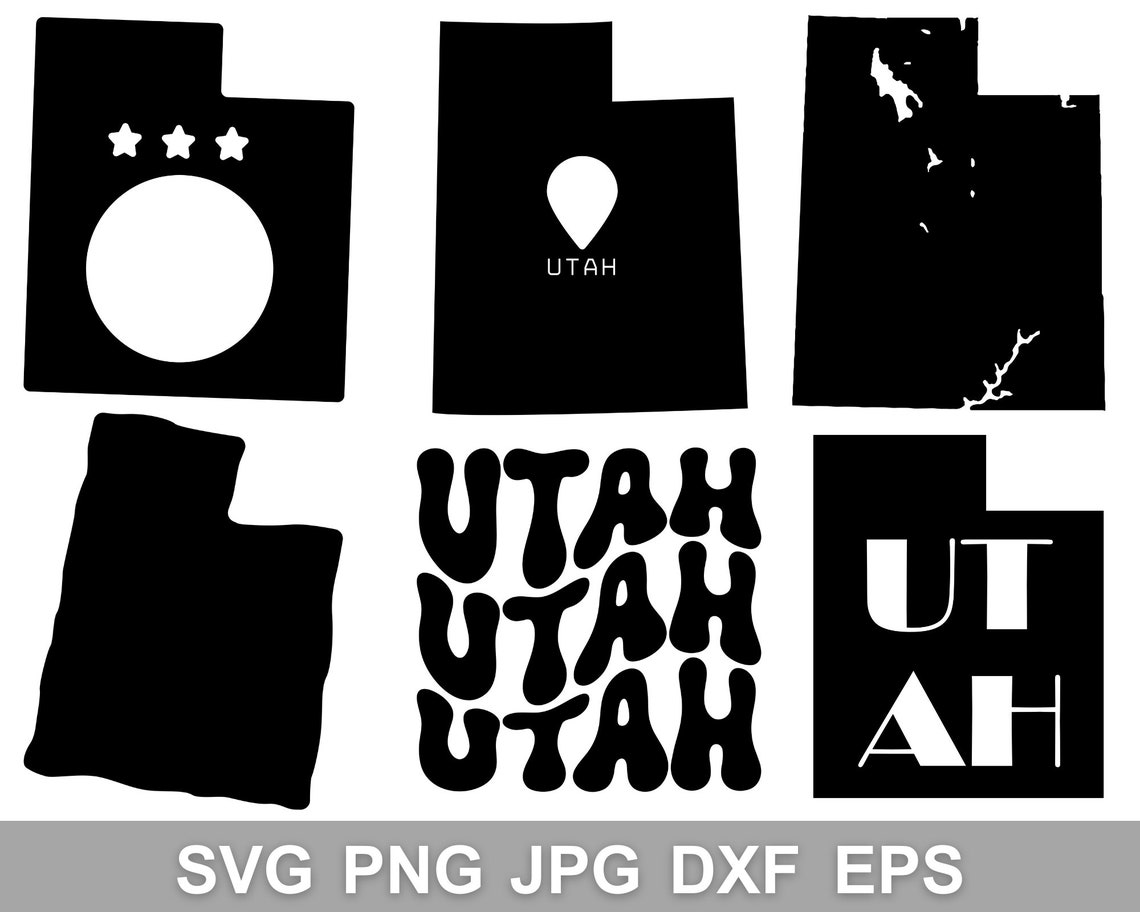 Utah Svg Bundle, Utah Png, Utah Dxf, Utah Silhouette, Utah Vector Files ...