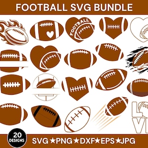 Football Svg Bundle, Football Png, Sports Svg, Football Silhouette, American Football Svg, Svg Files For Cricut, Instant Download, Football