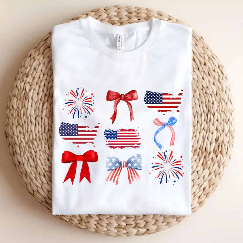 4th Of July Bow Png, Coquette Bow Png, Patriotic Bow Png, 4th Of July Png, American Flag Png,USA Png, Independence Day Shirt Png,Sublimation image 8