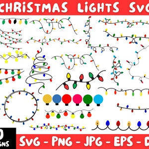 Christmas Light Svg Bundle, Christmas Svg, Christmas Shirt Svg, Christmas Cut File, Christmas Png, Christmas Clipart, Instant Download