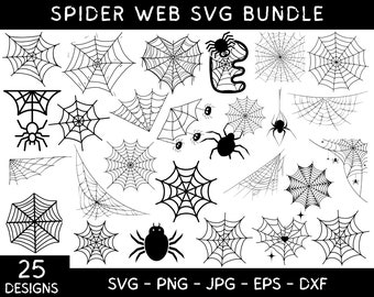 25+ Halloween Spider Svg, Spider Web Png, Halloween Svg, Insect Svg, Silhouette, Vector Files, Cricut Cut Files, Instant Download