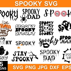 Halloween Spooky Svg Bundle, Halloween Svg, Spooky Season Svg, Spooky Vibes Svg,Funny Halloween Svg, Instant Download