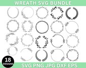Wreath Svg Bundle, Floral Wreath, Laurel Wreath Png, Flower Svg, Floral Svg, Wreath Png Bundle, Decoration Svg, Instant Download, Silhouette