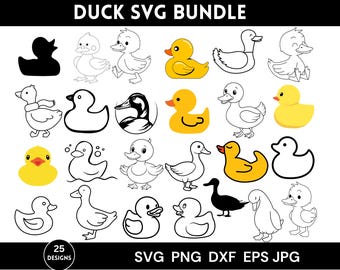 25 + Ente geschnitten Datei, Ente Png-Bundle, Ente Png-Bundle, Ente Dxf, Ente Clipart, Ente geschnitten Datei, SVG-Dateien für Cricut, Instant Download