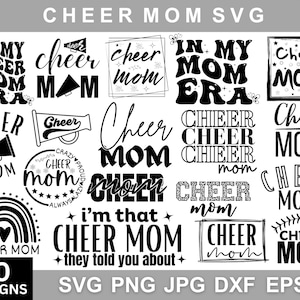 Cheer Mom Svg Bundle, Cheer Mom Png, Cheer Mom Dxf, Cheerleader Svg, Mom Life Svg, Silhouette Cut Files, Cheer Mom Vector, Cricut Cut Files