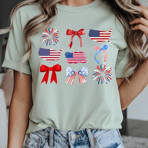 4th Of July Bow Png, Coquette Bow Png, Patriotic Bow Png, 4th Of July Png, American Flag Png,USA Png, Independence Day Shirt Png,Sublimation image 2