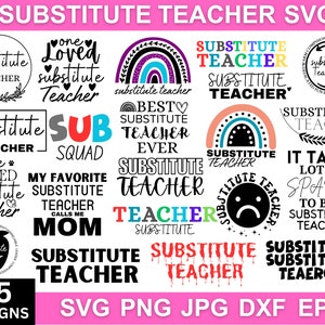 Substitute Teacher Svg, Substitute Teacher Clipart, Back To School Svg, Teacher Gift, Funny Teacher Svg, Svg Files For Cricut, Silhouette