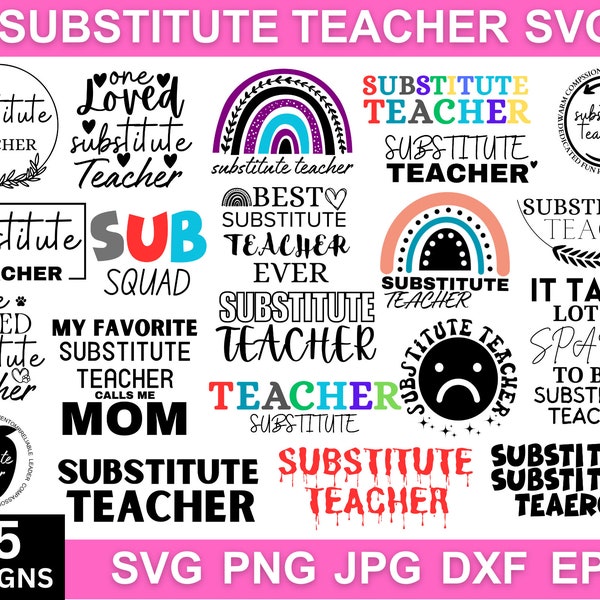Substitute Teacher Svg, Substitute Teacher Clipart, Back To School Svg, Teacher Gift, Funny Teacher Svg, Svg Files For Cricut, Silhouette