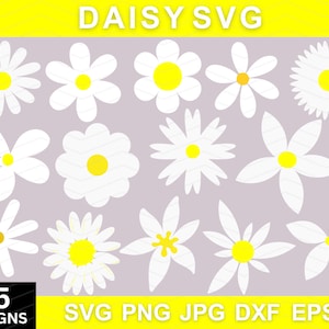 Daisy Svg, Flower Svg, Daisy Png, Daisy Clipart, Wildflower Svg, Daisy Flower Svg, Flower Svg Bundle,Svg Files For Cricut, Silhouette