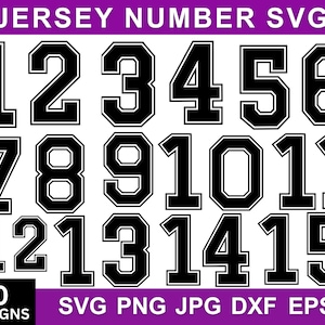 10 Jersey Numbers Svg Bundle, Png, Dxf, Numbers Svg, Football Numbers Svg, Numbers Png, Svg For Shirts, Sports Shirts Svg, Instant Download