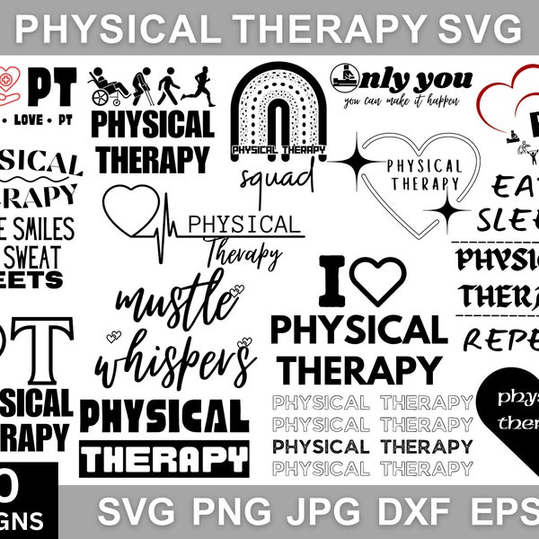 Physical Therapy Svg Bundle, Physical Therapy Png, Physical Therapist, Therapist Png, Occupational Therapy, Svg Cut Files, Instant Download