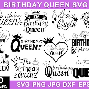 Birthday Queen Svg / Png, Birthday Svg Bundle, Birthday Shirt Svg, Happy Birthday Svg, Birthday Squad Svg, Svg Files For Cricut