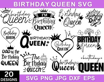 Verjaardag koningin Svg / Png, verjaardag Svg bundel, verjaardag Shirt Svg, Happy Birthday Svg, verjaardag Squad Svg, Svg-bestanden voor Cricut