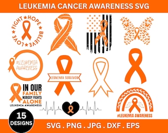 Leukemia Awareness Svg, Leukemia Svg, Cancer Ribbon Svg, Leukemia Ribbon, Awareness Ribbon Svg,Leukemia Warrior Svg, Cricut,Instant Download