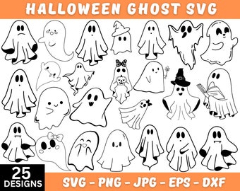 Halloween Svg Bundle, Halloween Png, Halloween Shirt Svg, Ghost Clipart, Spooky Season Svg, Svg Files For Cricut, Instant Download