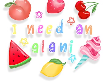 Ik heb een Alani-afbeelding nodig | Kawaiifruit, png (digitale download)