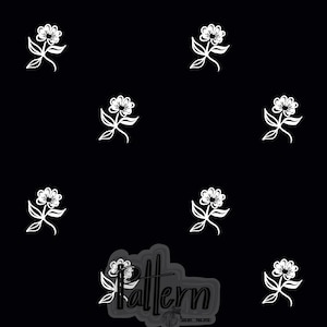 Kleine Blumen Nahtloses Muster PNG | Halloween-Mitwoch Digitales Papier PNG, Halloween-Wiederholungsmuster, Blumenstoffmuster Hintergrund,