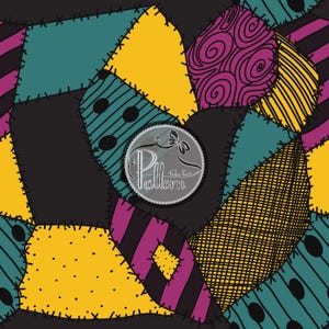 Motifs de robes Sally, PNG| JPEG Nightmare Seamless Pattern, papier numérique, motif répétitif, fond d'Halloween, motif de conception de tissu