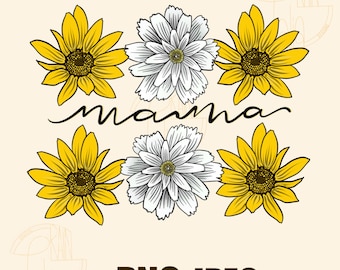 Floral Mama PNG JPEG: Spring Flower Sublimation Design (Digital Download)