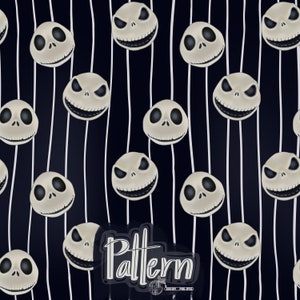 Jack Skellington Seamless Pattern: Nightmare Halloween Digital Paper (PNG, JPEG)