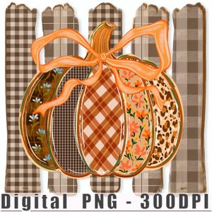PNG de patchwork de rayas de calabaza de otoño, coqueta de cuadros vichy de rayas de calabaza, diseño DTF de otoño de Acción de Gracias, leopardo de especias de calabaza, dibujado a mano.