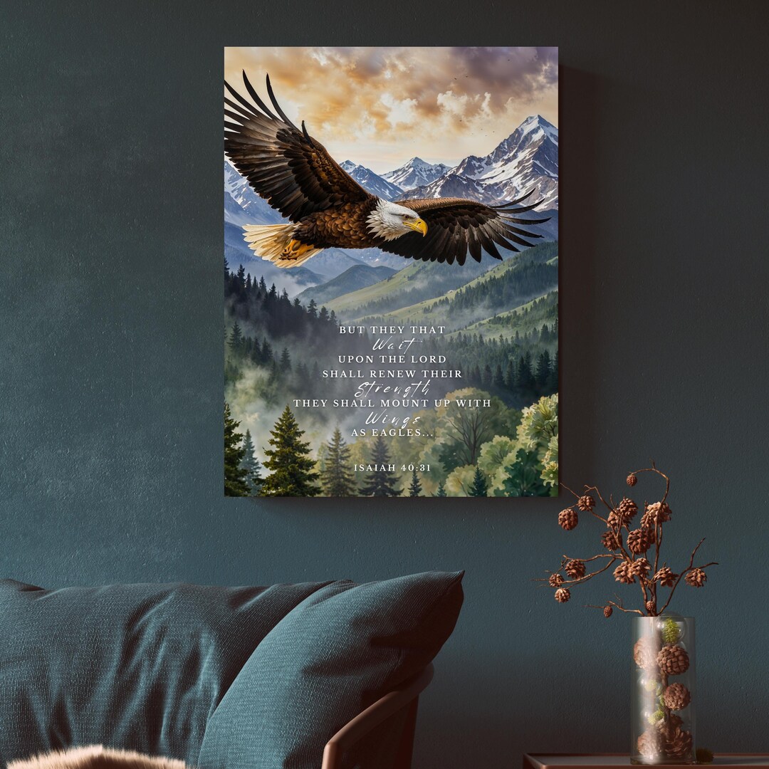 Isaiah 40:31 Eagle Wall Art – Christian Scripture Eagle Painting ...
