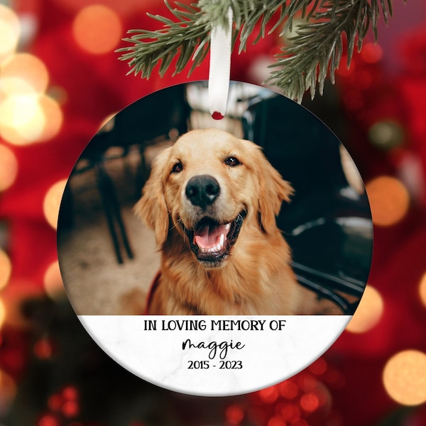 Personalisierte Haustier-Foto-Verzierung | Hund Ornament Gedenkstätte | In liebevoller Erinnerung an Hundeandenken | Golden Doodle Ornament | Erinnerung Ornament