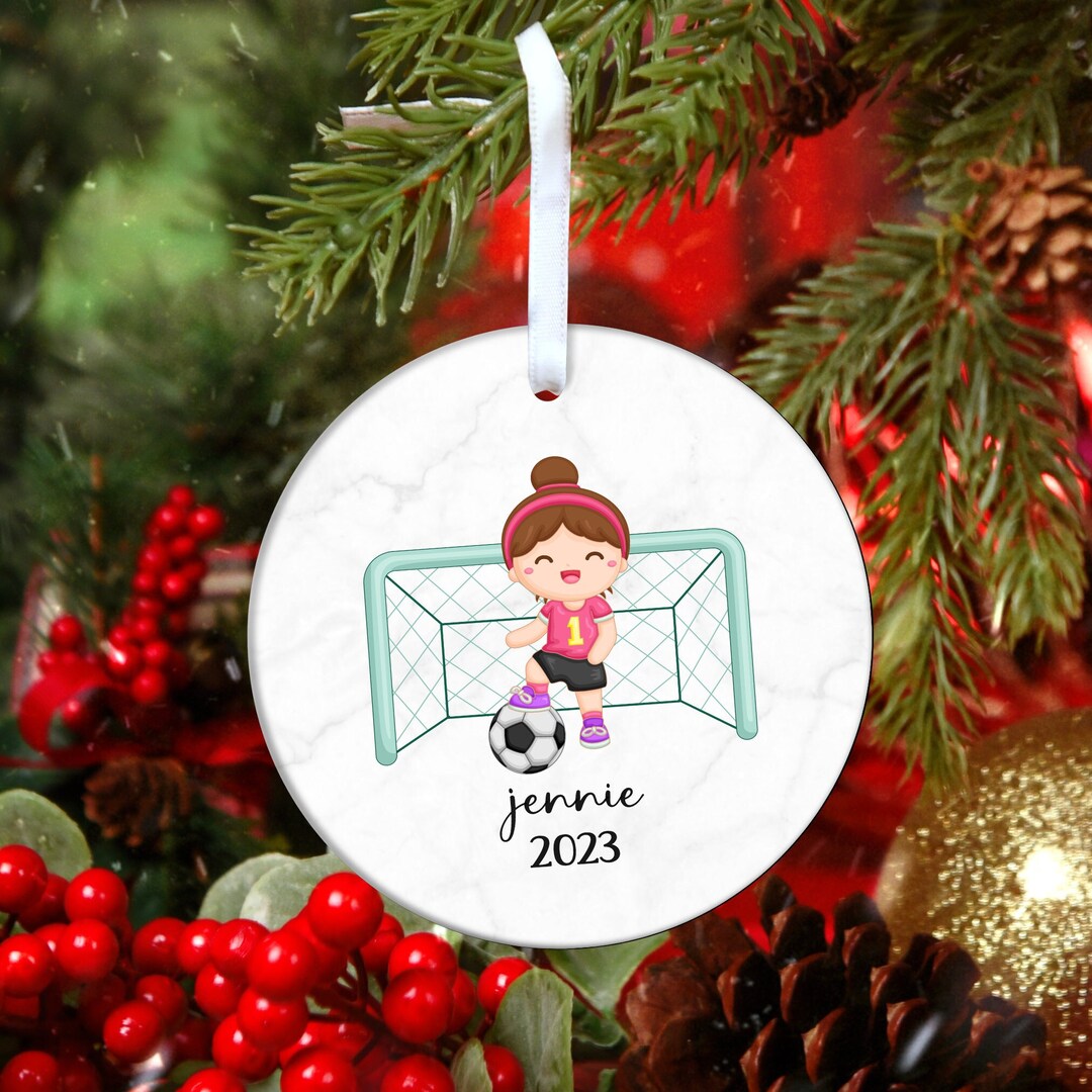 Soccer Ornament Personalized Girl Soccer Ornament Bonus Etsy