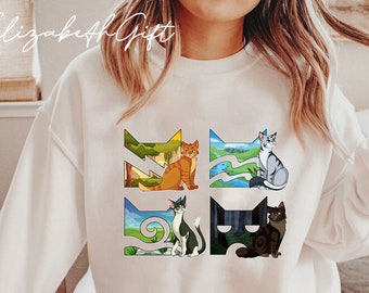 Warriors Cat Sweatshirt, Warriors Erin Hunter Shirt, Riverclan Shirt, Medicine Cat, Thunderclan Shirt, Windclan Shirt, Book Lover Gift