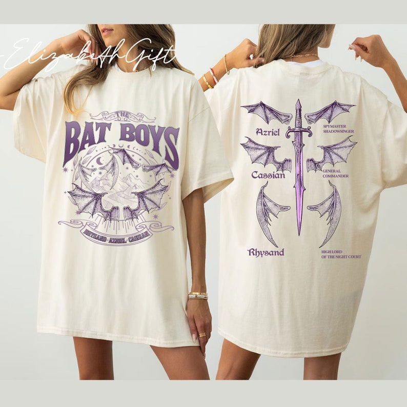 Camisa de doble cara de The Bat Boys, club de fans de The Bat Boys, camisa de The Night Court, merchandising Bookish, camisa de equipo de Bat Boys, sudadera Vintage Acotar imagen 2