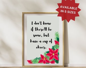 Impresión artística digital Holly Jolly Christmas, diseño de temporada disponible en varios tamaños