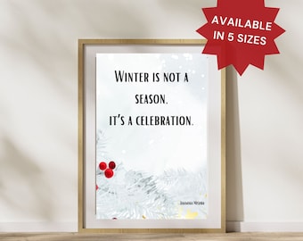 Impresión artística digital de celebración de invierno, diseño de acuarela de temporada disponible en varios tamaños