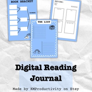 2025 Reading Journal for Beginners | TBR List and Book Review | Digital and Printable