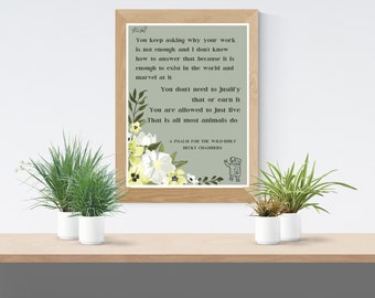 Salmo para los salvajes: póster imprimible de Becky Chambers, cita inspiradora, descarga digital