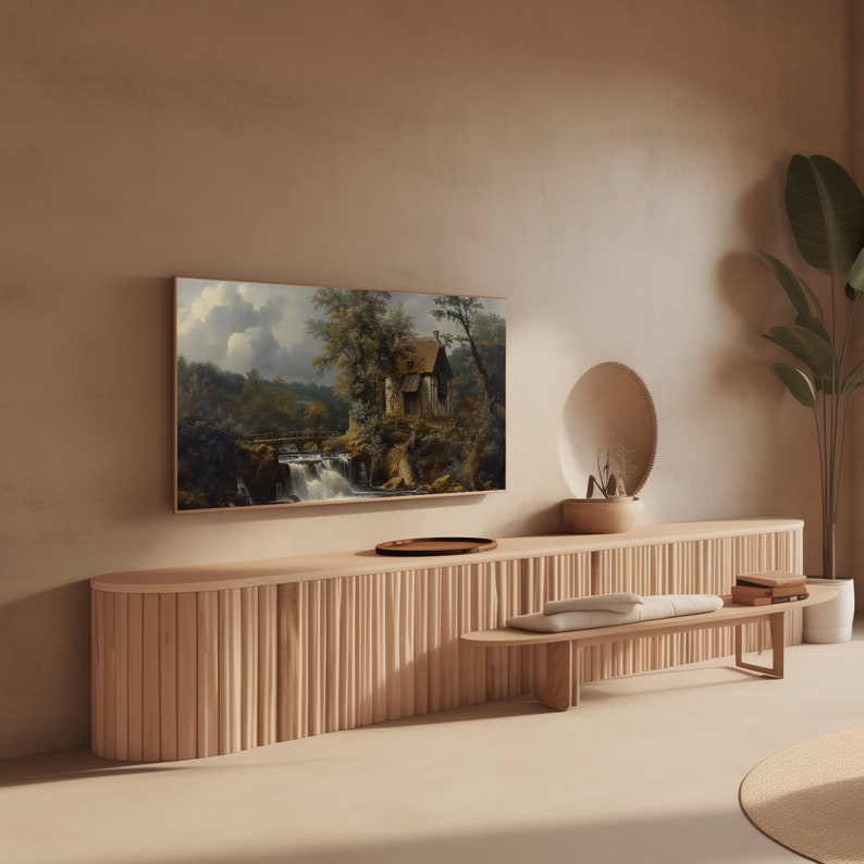Samsung Frame TV Painting Artmill by the Waterfall Artrhythmic Waters