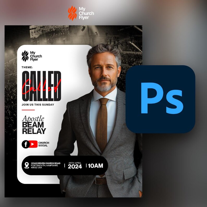 Customizable Photoshop Flyer Template – Church Service, Event & Special ...