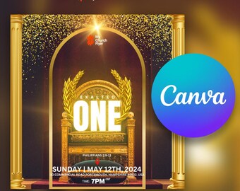 Canva Church Flyer Template: Editable Sermon & Event Design (Digital Download)