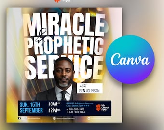 Customizable Church Flyer Template: Weekly Service Canva DIY Event Design (Digital Download)