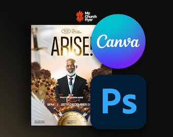 Editable Church Flyer Template: Sermon & Event Design (Photoshop and Canva)