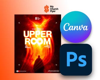 Upper Room - Fully Editable Photoshop, Canva Prayer and Worship Flyer