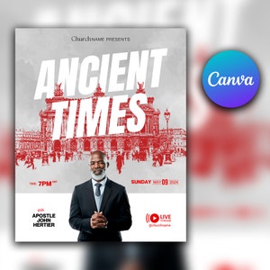 Editable Church Event Flyer Template: Canva Social Media Poster (1080 x 1350)